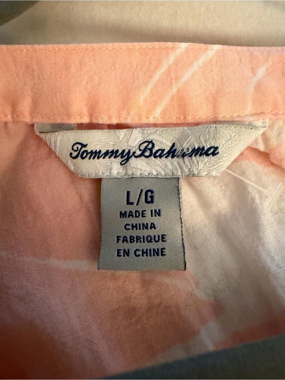 Tommy Bahama Peach, Floral Blouse with Flounce Cuff Sleeves. - Picture 2 of 5